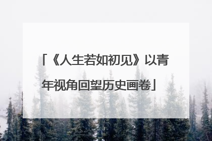《人生若如初见》以青年视角回望历史画卷