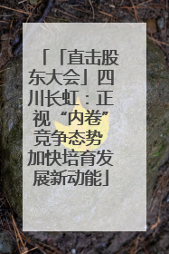 「直击股东大会」四川长虹：正视“内卷”竞争态势 加快培育发展新动能