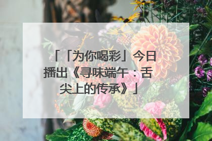 「为你喝彩」今日播出《寻味端午：舌尖上的传承》