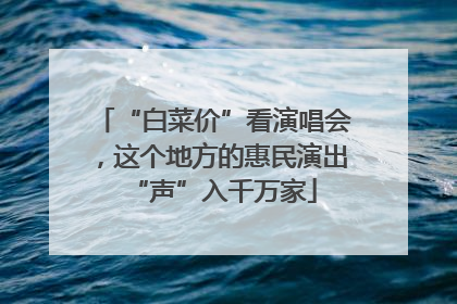 “白菜价”看演唱会，这个地方的惠民演出“声”入千万家