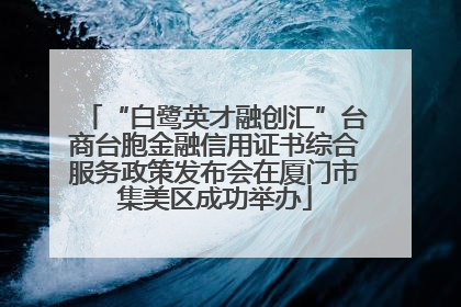 “白鹭英才融创汇”台商台胞金融信用证书综合服务政策发布会在厦门市集美区成功举办