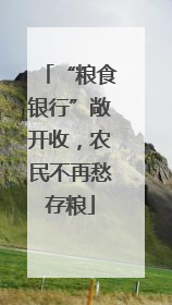“粮食银行”敞开收，农民不再愁存粮
