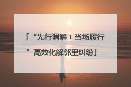 “先行调解＋当场履行”高效化解邻里纠纷