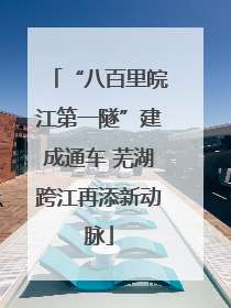 “八百里皖江第一隧”建成通车 芜湖跨江再添新动脉