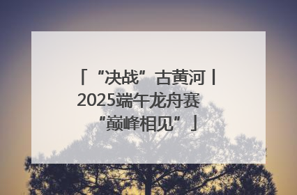 “决战”古黄河丨2025端午龙舟赛“巅峰相见”