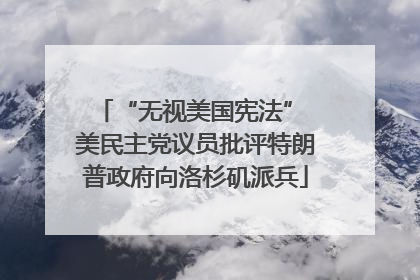 “无视美国宪法” 美民主党议员批评特朗普政府向洛杉矶派兵