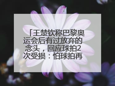 王楚钦称巴黎奥运会后有过放弃的念头，回应球拍2次受损：怕球拍再坏用副板练习