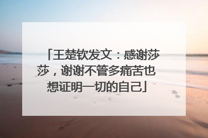 王楚钦发文：感谢莎莎，谢谢不管多痛苦也想证明一切的自己