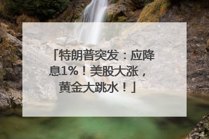 特朗普突发：应降息1%！美股大涨，黄金大跳水！