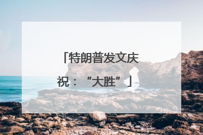 特朗普发文庆祝：“大胜”