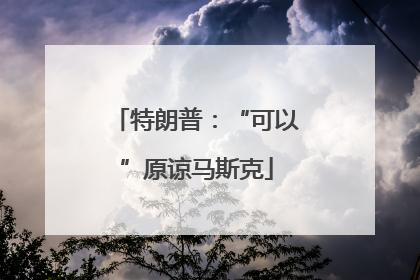 特朗普：“可以”原谅马斯克