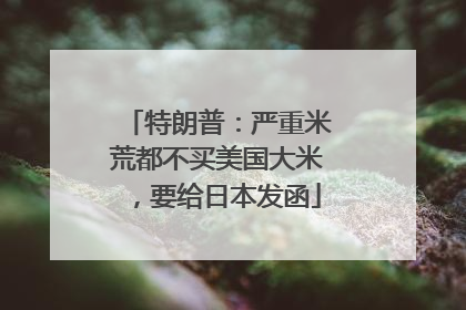 特朗普：严重米荒都不买美国大米，要给日本发函