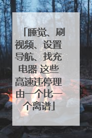 睡觉、刷视频、设置导航、找充电器 这些高速违停理由一个比一个离谱