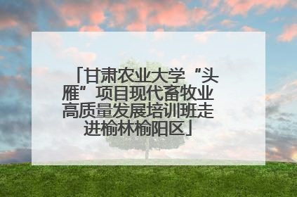 甘肃农业大学“头雁”项目现代畜牧业高质量发展培训班走进榆林榆阳区