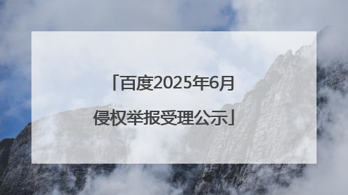 百度2025年6月侵权举报受理公示