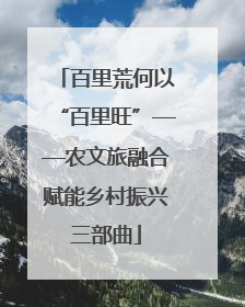 百里荒何以“百里旺”——农文旅融合赋能乡村振兴三部曲