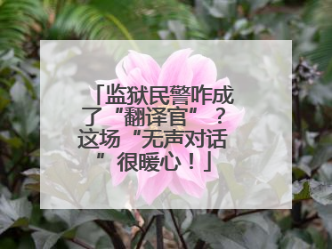 监狱民警咋成了“翻译官”？这场“无声对话”很暖心！