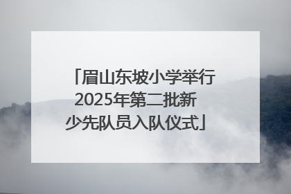 眉山东坡小学举行2025年第二批新少先队员入队仪式