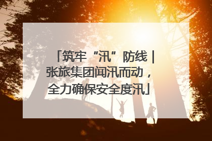 筑牢“汛”防线｜张旅集团闻汛而动，全力确保安全度汛