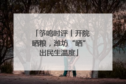 筝鸣时评丨开院晒粮，潍坊“晒”出民生温度