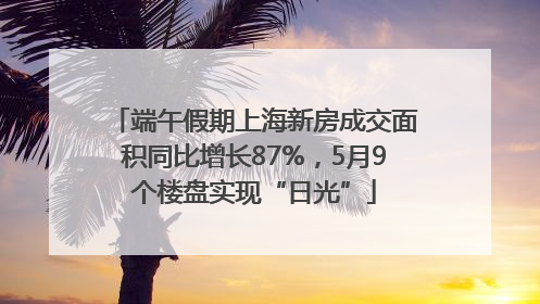 端午假期上海新房成交面积同比增长87%，5月9个楼盘实现“日光”