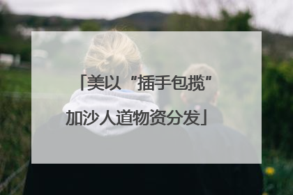 美以“插手包揽”加沙人道物资分发