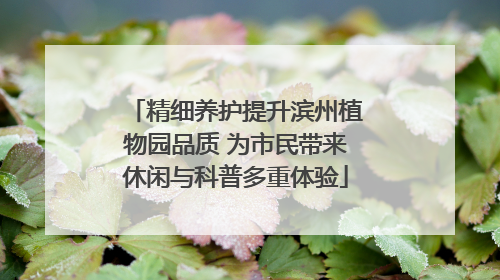 精细养护提升滨州植物园品质 为市民带来休闲与科普多重体验