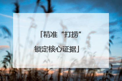 精准“打捞”锁定核心证据