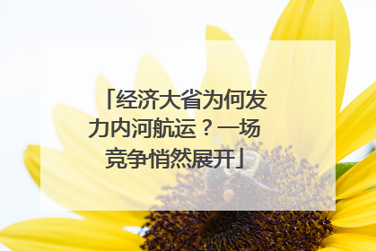 经济大省为何发力内河航运？一场竞争悄然展开