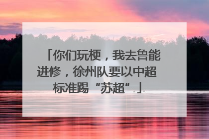 你们玩梗，我去鲁能进修，徐州队要以中超标准踢“苏超”