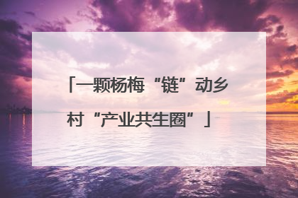 一颗杨梅“链”动乡村“产业共生圈”