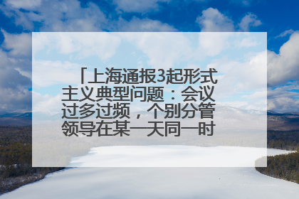 上海通报3起形式主义典型问题：会议过多过频，个别分管领导在某一天同一时段需参加3个会议