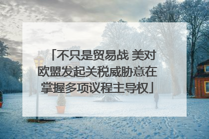 不只是贸易战 美对欧盟发起关税威胁意在掌握多项议程主导权