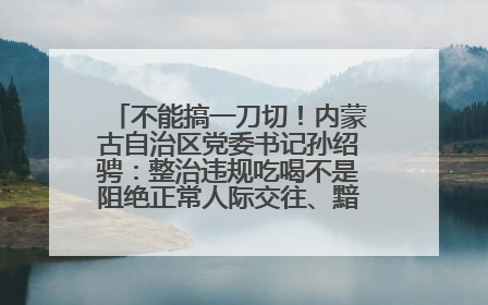 不能搞一刀切！内蒙古自治区党委书记孙绍骋：整治违规吃喝不是阻绝正常人际交往、黯淡人间烟火