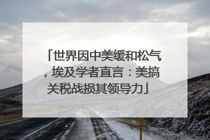 世界因中美缓和松气，埃及学者直言：美搞关税战损其领导力