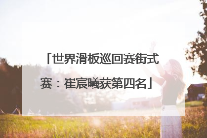 世界滑板巡回赛街式赛：崔宸曦获第四名