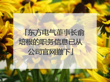 东方电气董事长俞培根的职务信息已从公司官网撤下
