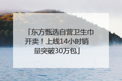 东方甄选自营卫生巾开卖！上线14小时销量突破30万包
