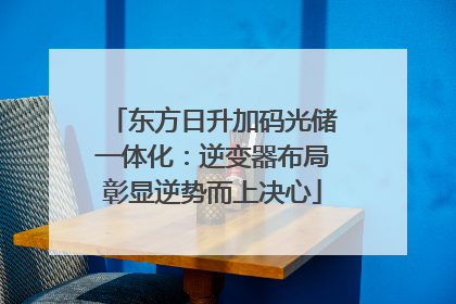 东方日升加码光储一体化：逆变器布局彰显逆势而上决心