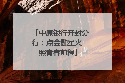 中原银行开封分行：点金融星火 照青春前程