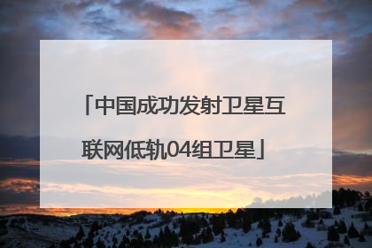 中国成功发射卫星互联网低轨04组卫星