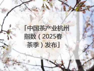 中国茶产业杭州指数（2025春茶季）发布