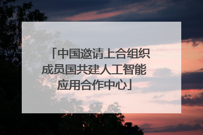中国邀请上合组织成员国共建人工智能应用合作中心