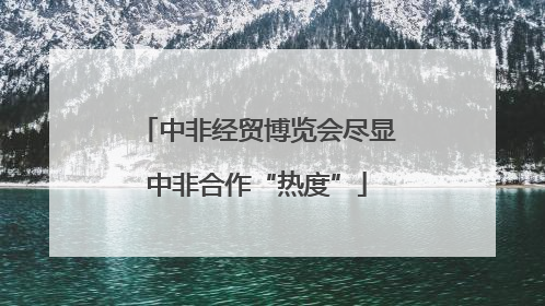 中非经贸博览会尽显中非合作“热度”