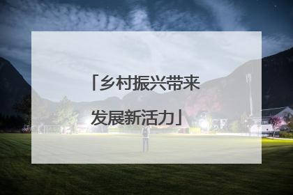 乡村振兴带来发展新活力