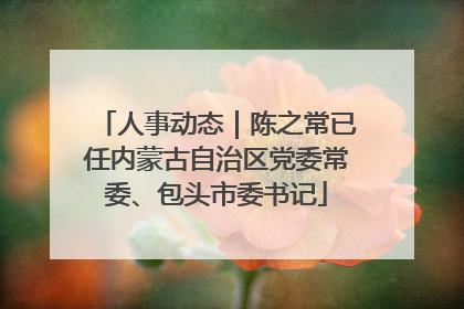 人事动态｜陈之常已任内蒙古自治区党委常委、包头市委书记