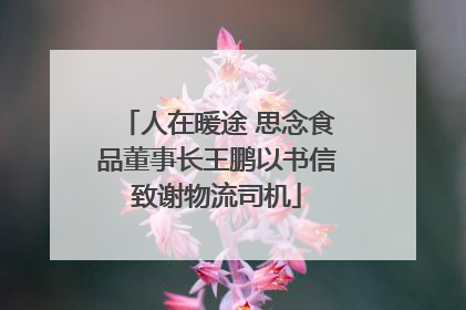人在暖途 思念食品董事长王鹏以书信致谢物流司机