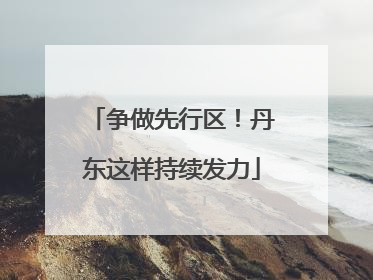 争做先行区！丹东这样持续发力