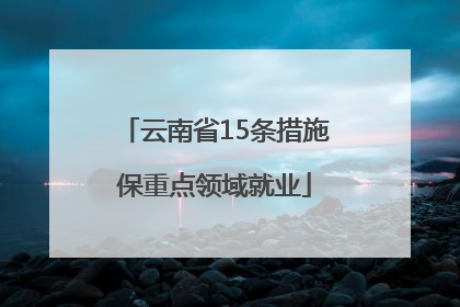 云南省15条措施保重点领域就业