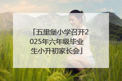 五里堡小学召开2025年六年级毕业生小升初家长会